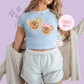 PRINTED GINGERBREAD - EXCLUSIVE TO MoM - WOMENS CROPPED RIBBED BABY TEE