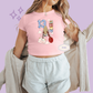 PRINTED TAYS STORY - WOMENS CROPPED RIBBED BABY TEE