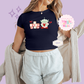 PRINTED ALIEN ILY - WOMENS CROPPED RIBBED BABY TEE 10028