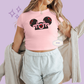 PRINTED PINK HEARTS HAT - EXCLUSIVE TO MoM - WOMENS CROPPED RIBBED BABY TEE 10004
