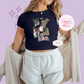 PRINTED BOOKS - WOMENS CROPPED RIBBED BABY TEE 10046