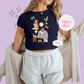PRINTED BELLE - WOMENS CROPPED RIBBED BABY TEE 10044