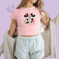 PRINTED VINTAGE LOVE - WOMENS CROPPED RIBBED BABY TEE 10008