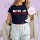 PRINTED TIS THE SEASON - EXCLUSIVE TO MoM - WOMENS CROPPED RIBBED BABY TEE