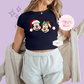 PRINTED MERRY MCKY MNIE - EXCLUSIVE TO MoM - WOMENS CROPPED RIBBED BABY TEE