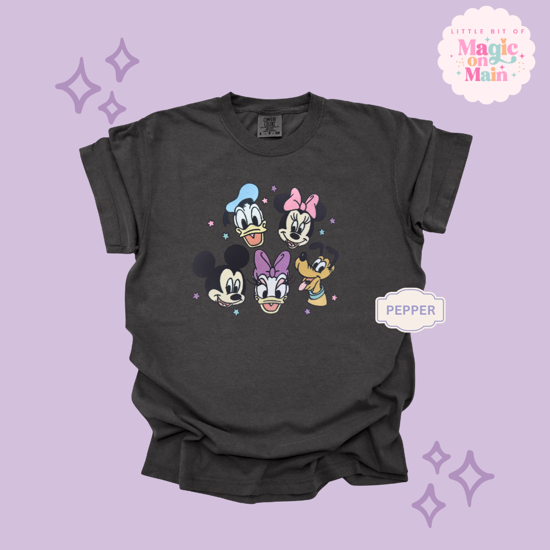 EMBROIDERED MICKEY AND FRIENDS - ADULT T-SHIRT