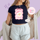 PRINTED SML WORLD COQUETTE - EXCLUSIVE TO MoM - WOMENS CROPPED RIBBED BABY TEE