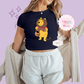 PRINTED BEARY SCARY - EXCLUSIVE TO MoM - WOMENS CROPPED RIBBED BABY TEE
