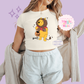PRINTED BEARY SCARY - EXCLUSIVE TO MoM - WOMENS CROPPED RIBBED BABY TEE