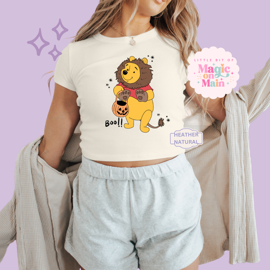 PRINTED BEARY SCARY - EXCLUSIVE TO MoM - WOMENS CROPPED RIBBED BABY TEE