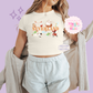 PRINTED NEVERLAND - EXCLUSIVE TO MoM - WOMENS CROPPED RIBBED BABY TEE 10049