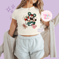 PRINTED WINTER MAGIC - EXCLUSIVE TO MoM - WOMENS CROPPED RIBBED BABY TEE