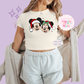 PRINTED MERRY MCKY MNIE - EXCLUSIVE TO MoM - WOMENS CROPPED RIBBED BABY TEE