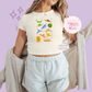 PRINTED PRINCESS ELEMENTS - WOMENS CROPPED RIBBED BABY TEE 10050