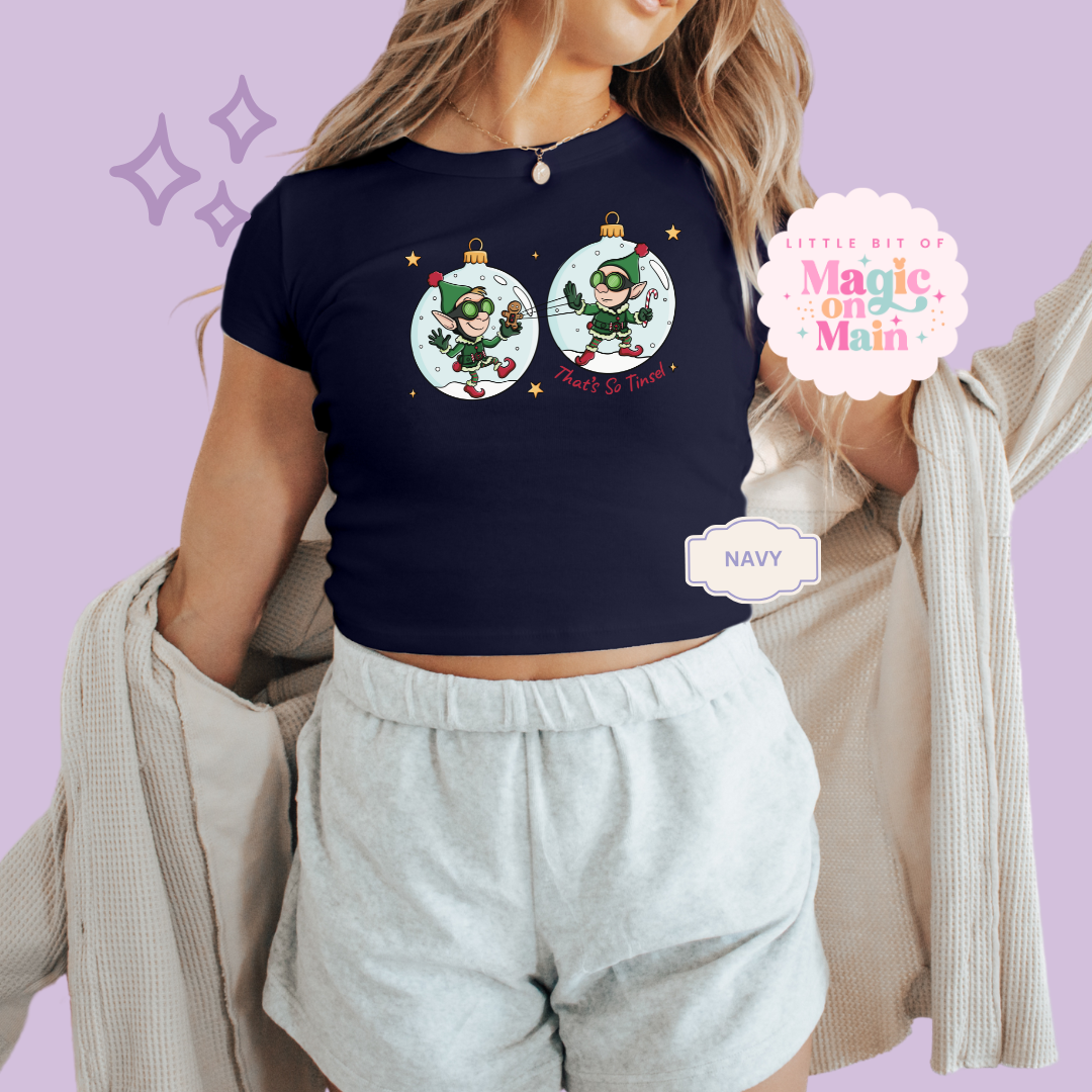 PRINTED PREP AND LANDING - EXCLUSIVE TO MoM - WOMENS CROPPED RIBBED BABY TEE