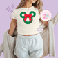 PRINTED MCKY WREATH - EXCLUSIVE TO MoM - WOMENS CROPPED RIBBED BABY TEE