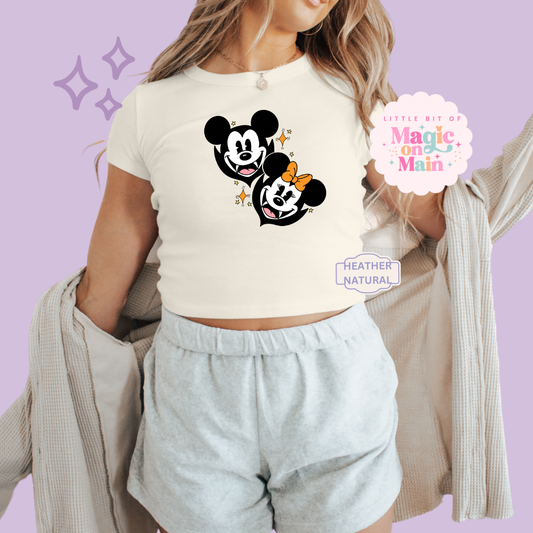 PRINTED VAMPIRES - EXCLUSIVE TO MoM - WOMENS CROPPED RIBBED BABY TEE