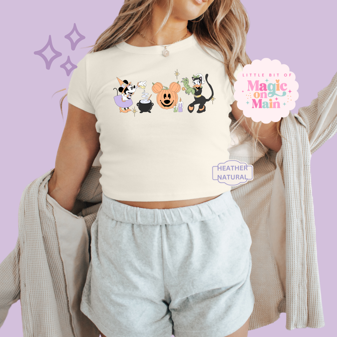 PRINTED  NOT SO SPOOKY - WOMENS CROPPED RIBBED BABY TEE