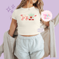 PRINTED ALIEN ILY - WOMENS CROPPED RIBBED BABY TEE 10028