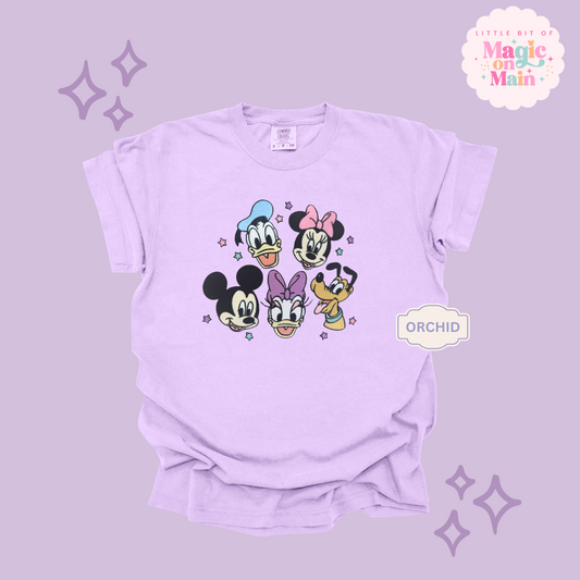 EMBROIDERED MICKEY AND FRIENDS - ADULT T-SHIRT