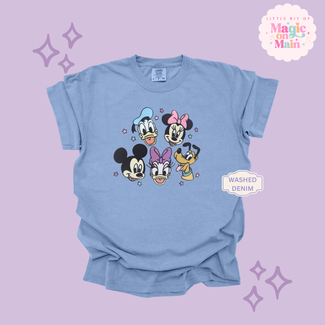 EMBROIDERED MICKEY AND FRIENDS - ADULT T-SHIRT