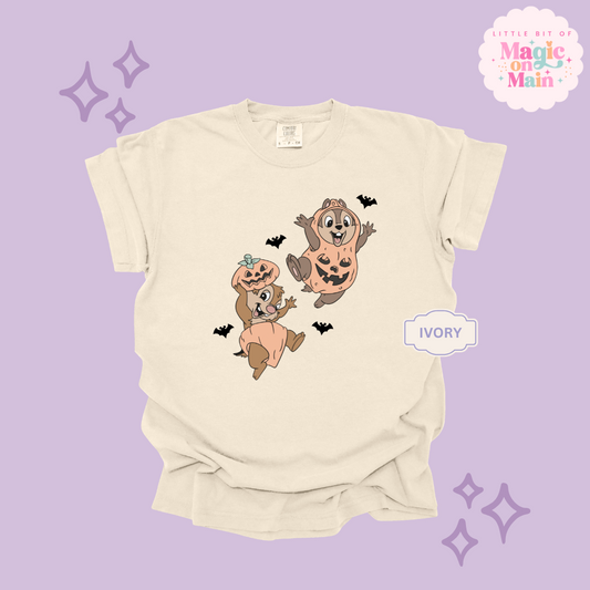 PRINTED HALLOWEEN CHIPMUNKS - ADULT T-SHIRT