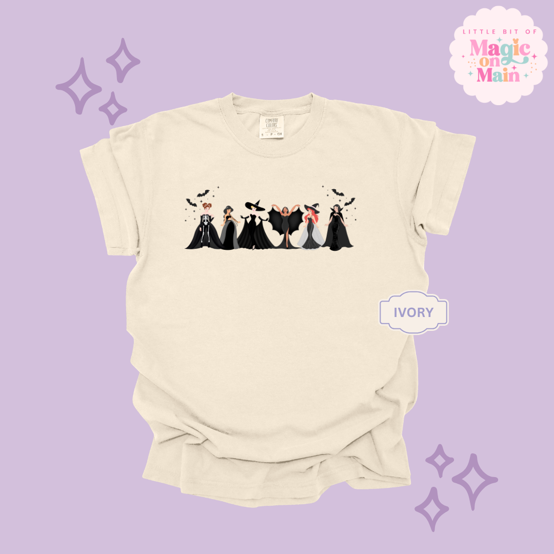 PRINTED SPOOKY PRINCESSES - ADULT T-SHIRT