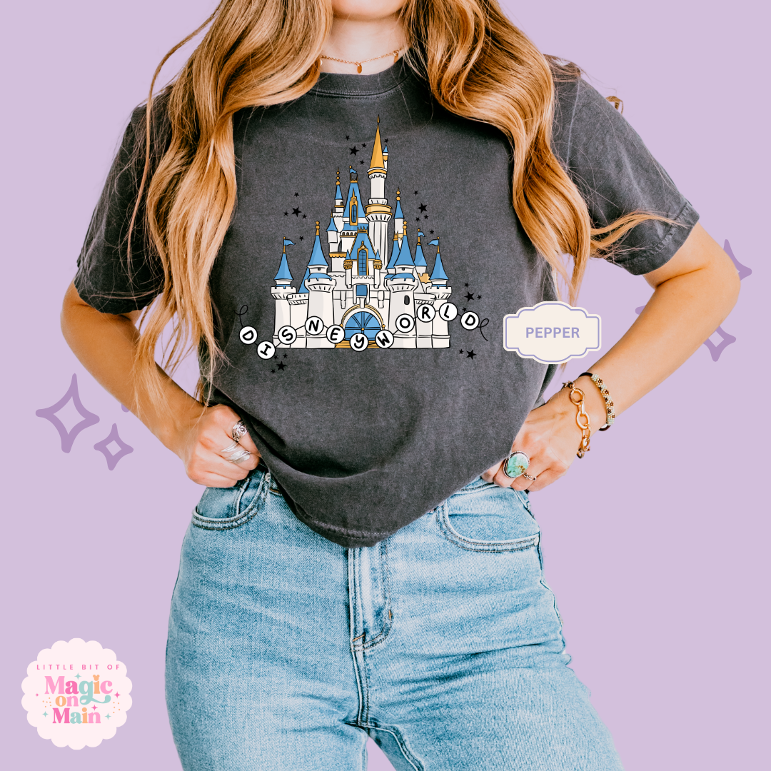 PRINTED DWORLD CASTLE - WOMENS BOXY T-SHIRT