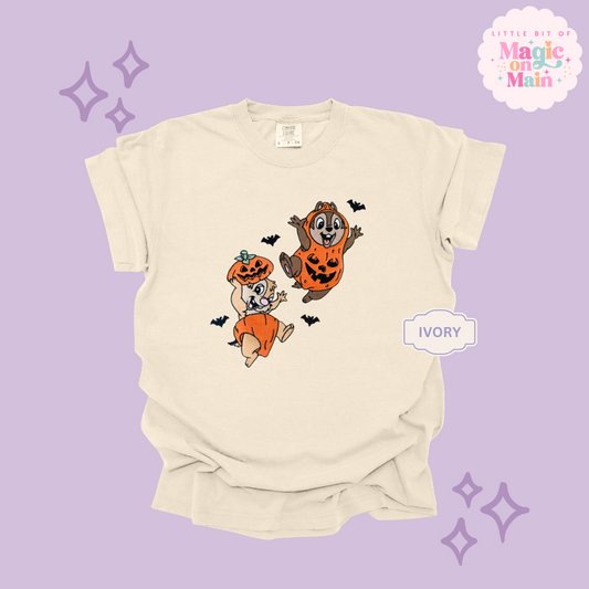 EMBROIDERED CHIPMUNKS - ADULT T-SHIRT