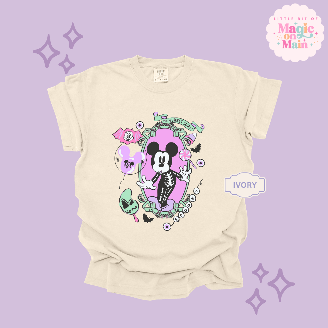 PRINTED NEON HALLOWEEN MICKEY - ADULT T-SHIRT