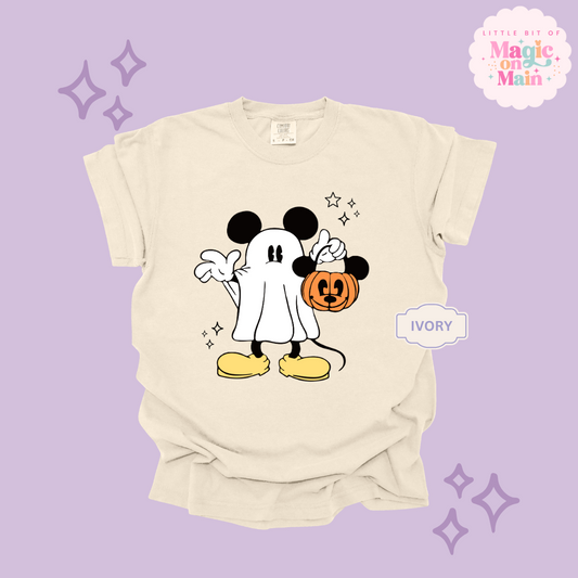 PRINTED MICKEY GHOST - ADULT T-SHIRT
