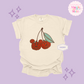 EMBROIDERED MICKEY PUMPKIN CHERRY - ADULT T-SHIRT