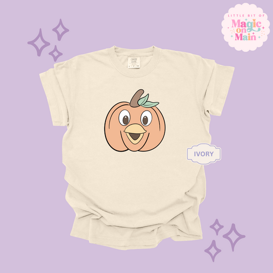 PRINTED ORANGE BIRD PUMPKIN - ADULT T-SHIRT