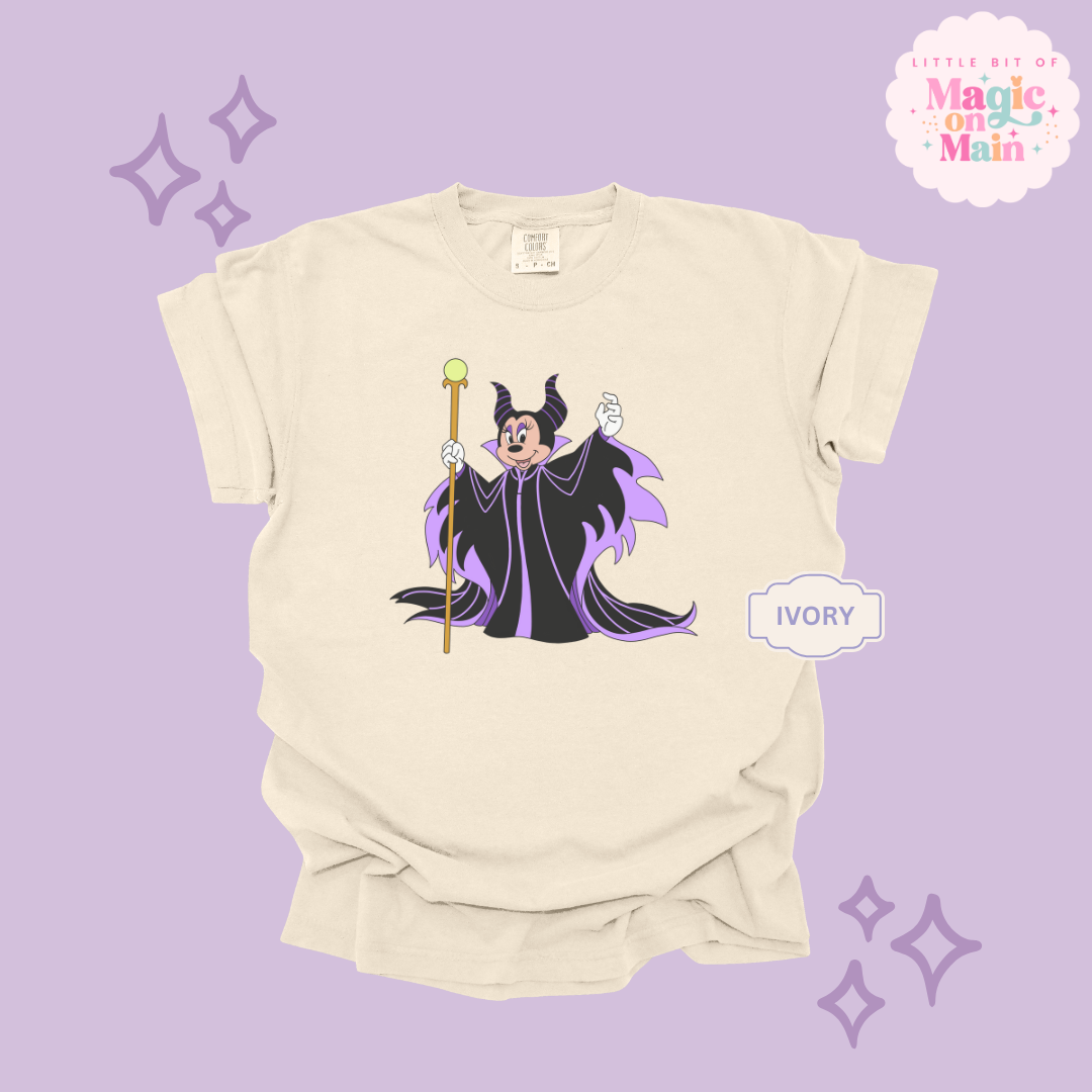 PRINTED MALEFICENT MINNIE - ADULT T-SHIRT