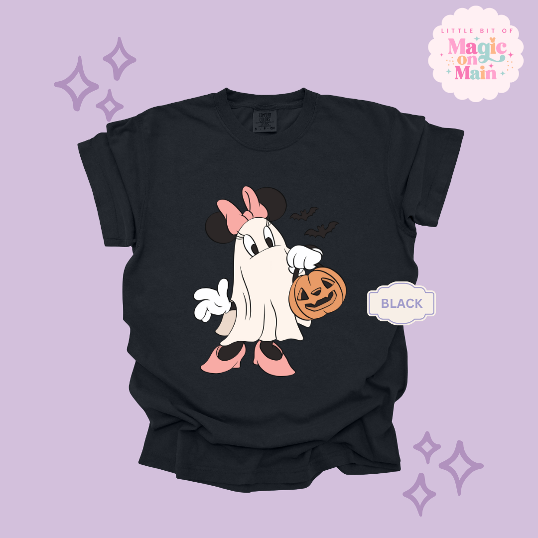 PRINTED GHOST MINNIE - ADULT T-SHIRT