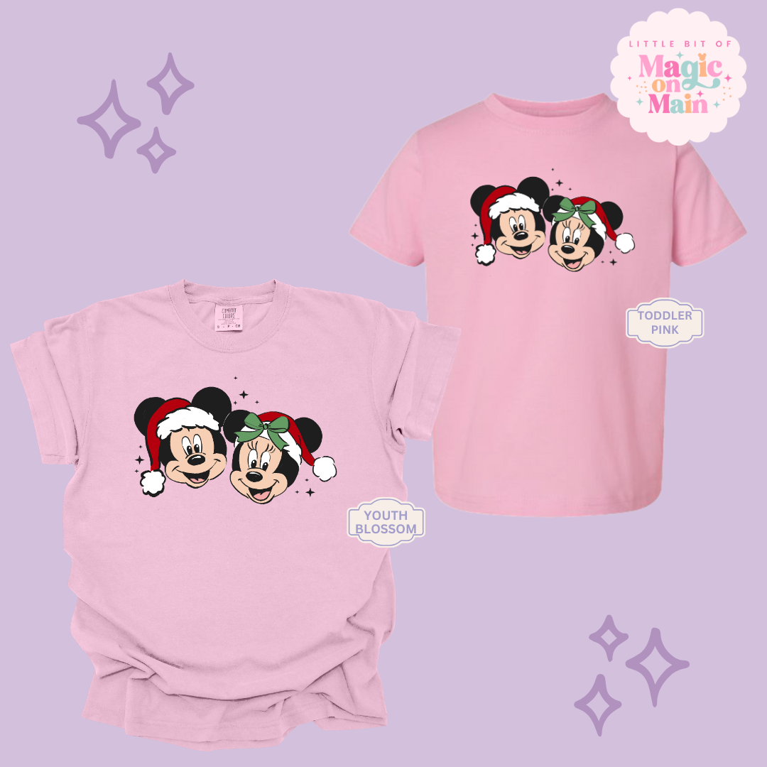 PRINTED MICKEY & MINNIE CHRISTMAS - YOUTH/TODDLER