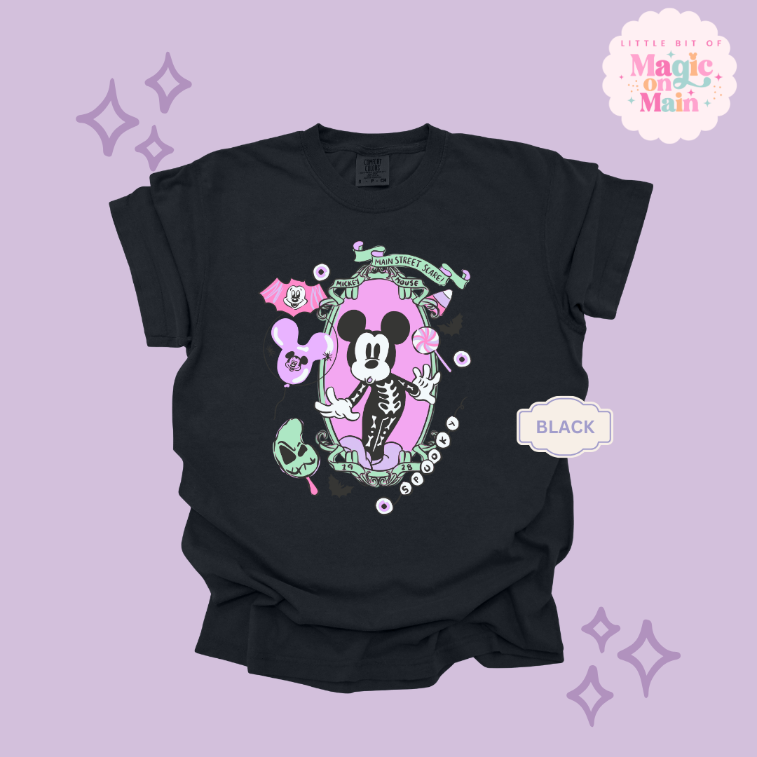 PRINTED NEON HALLOWEEN MICKEY - ADULT T-SHIRT