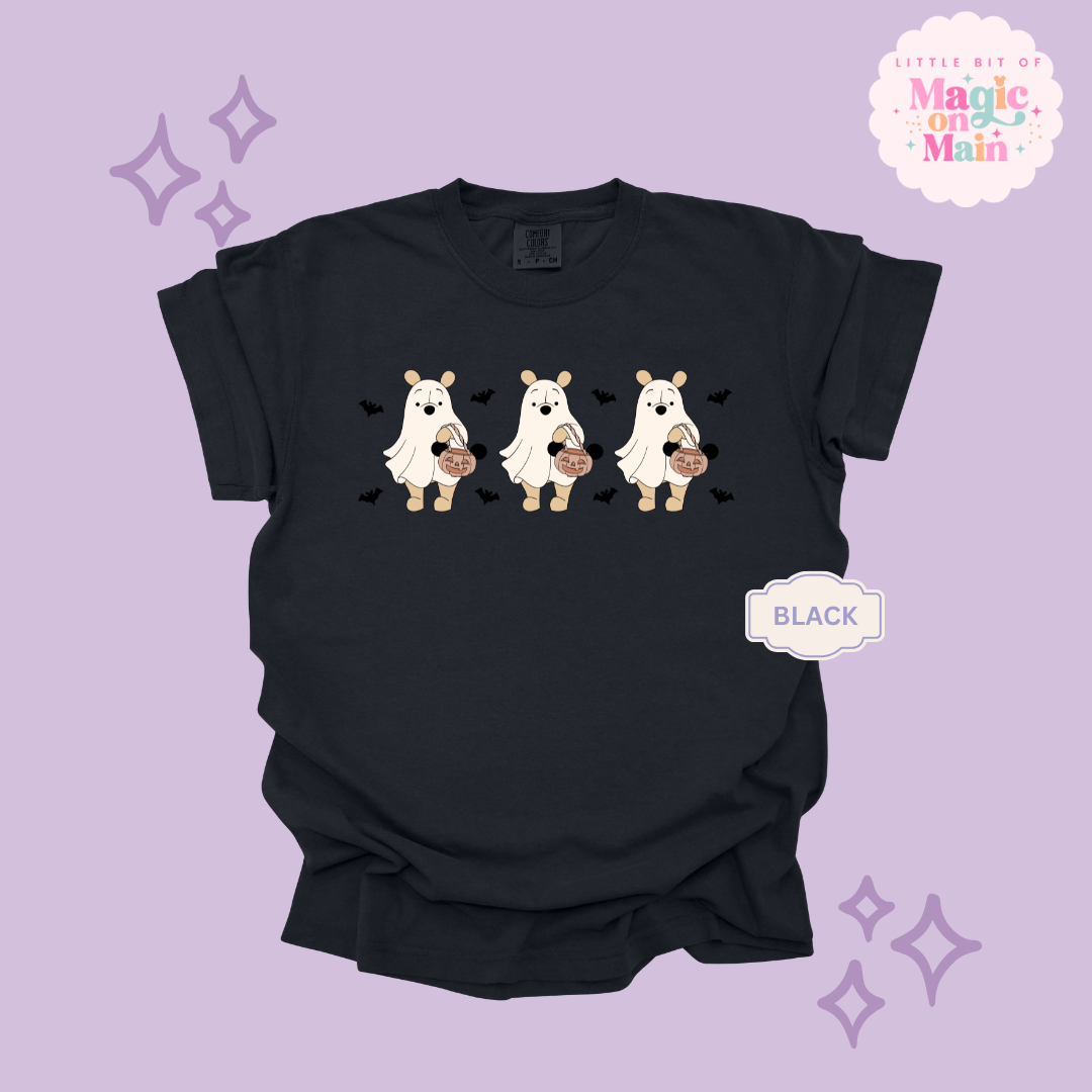 PRINTED SPOOKY POOH BEAR - ADULT T-SHIRT