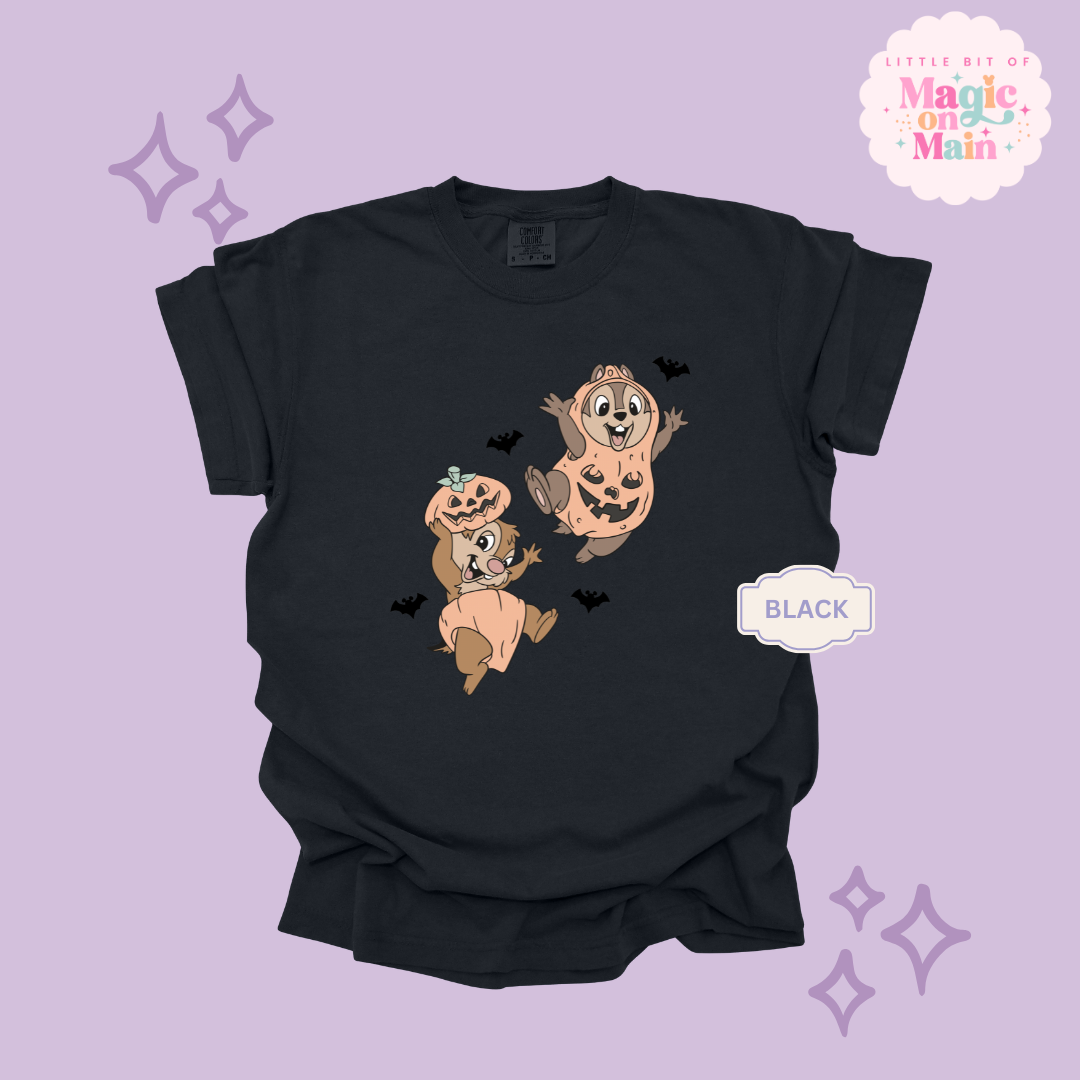 PRINTED HALLOWEEN CHIPMUNKS - ADULT T-SHIRT