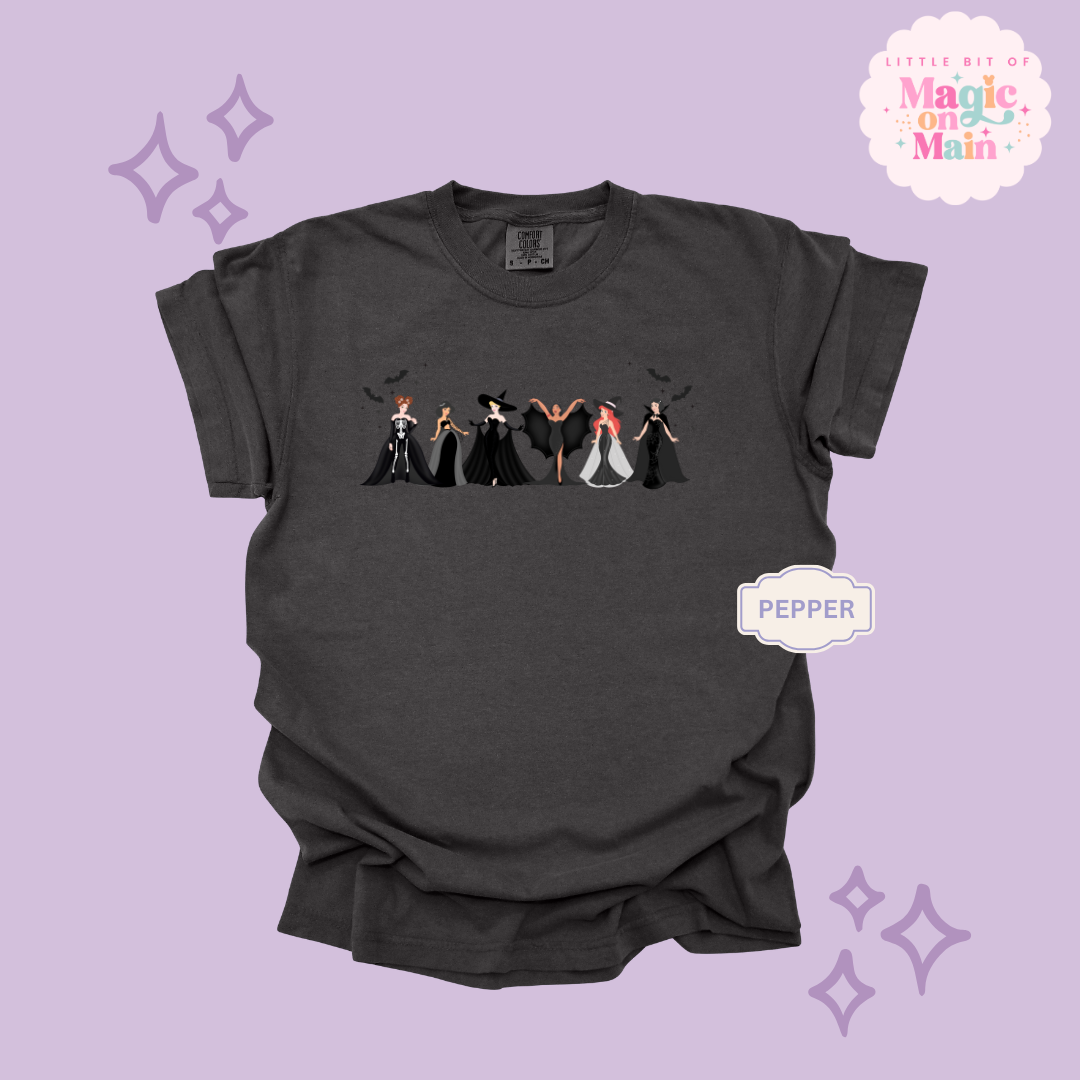 PRINTED SPOOKY PRINCESSES - ADULT T-SHIRT