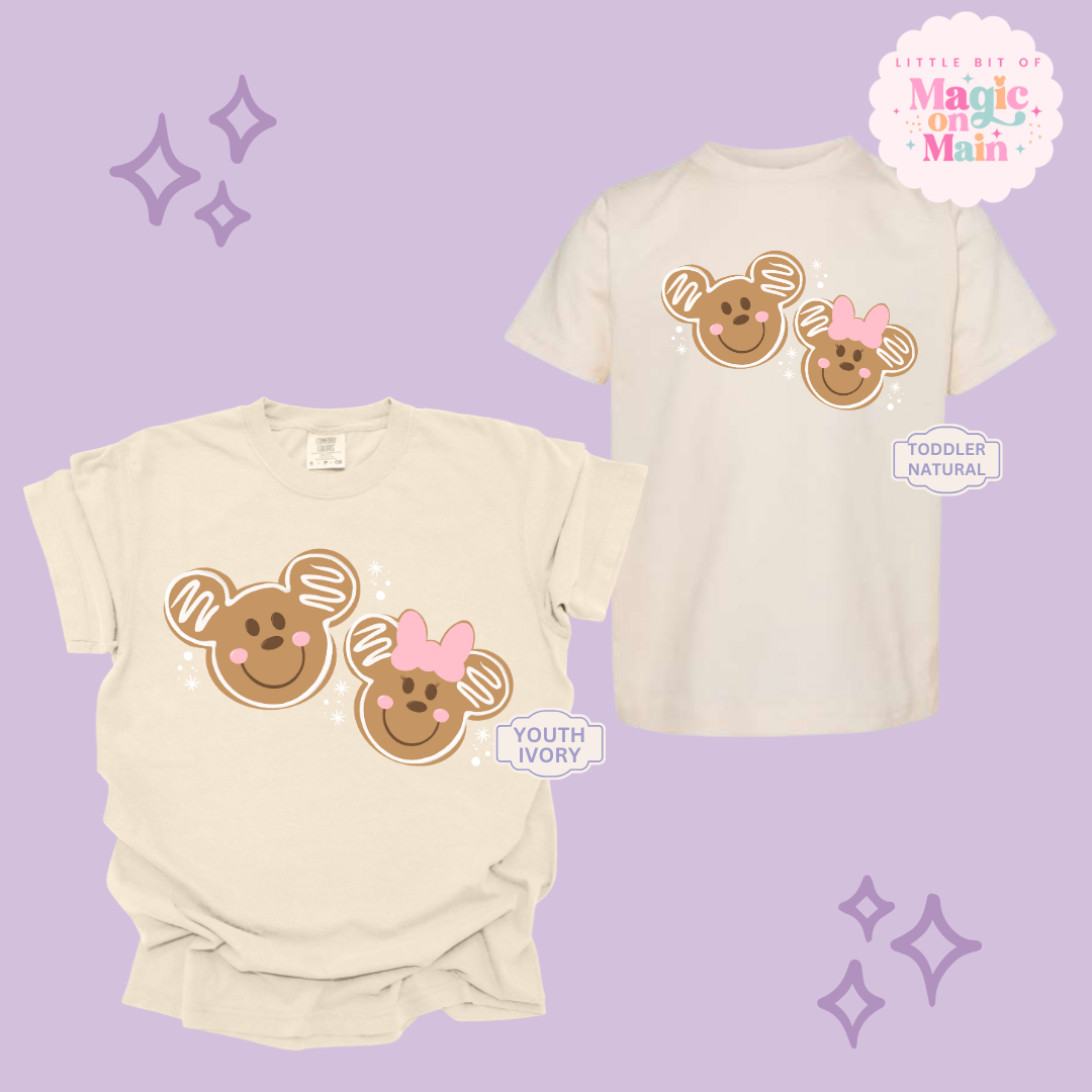 PRINTED GINGERBREAD MICKEY & MINNIE - EXCLUSIVE TO MoM - YOUTH/TODDLER
