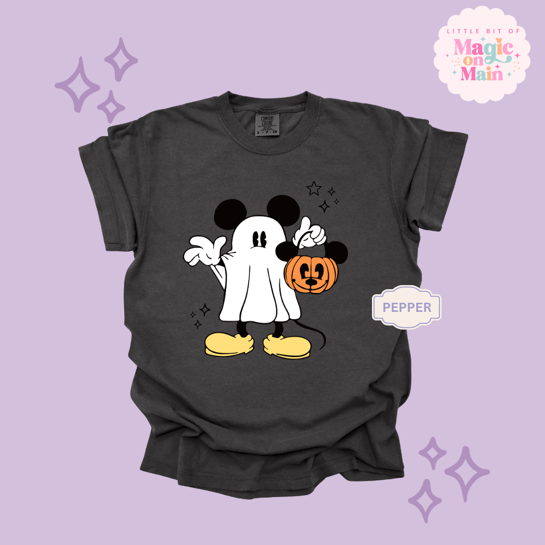 PRINTED MICKEY GHOST - ADULT T-SHIRT