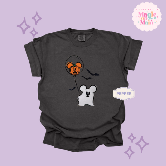 EMBROIDERED CLASSIC MICKEY GHOIST - ADULT T-SHIRT