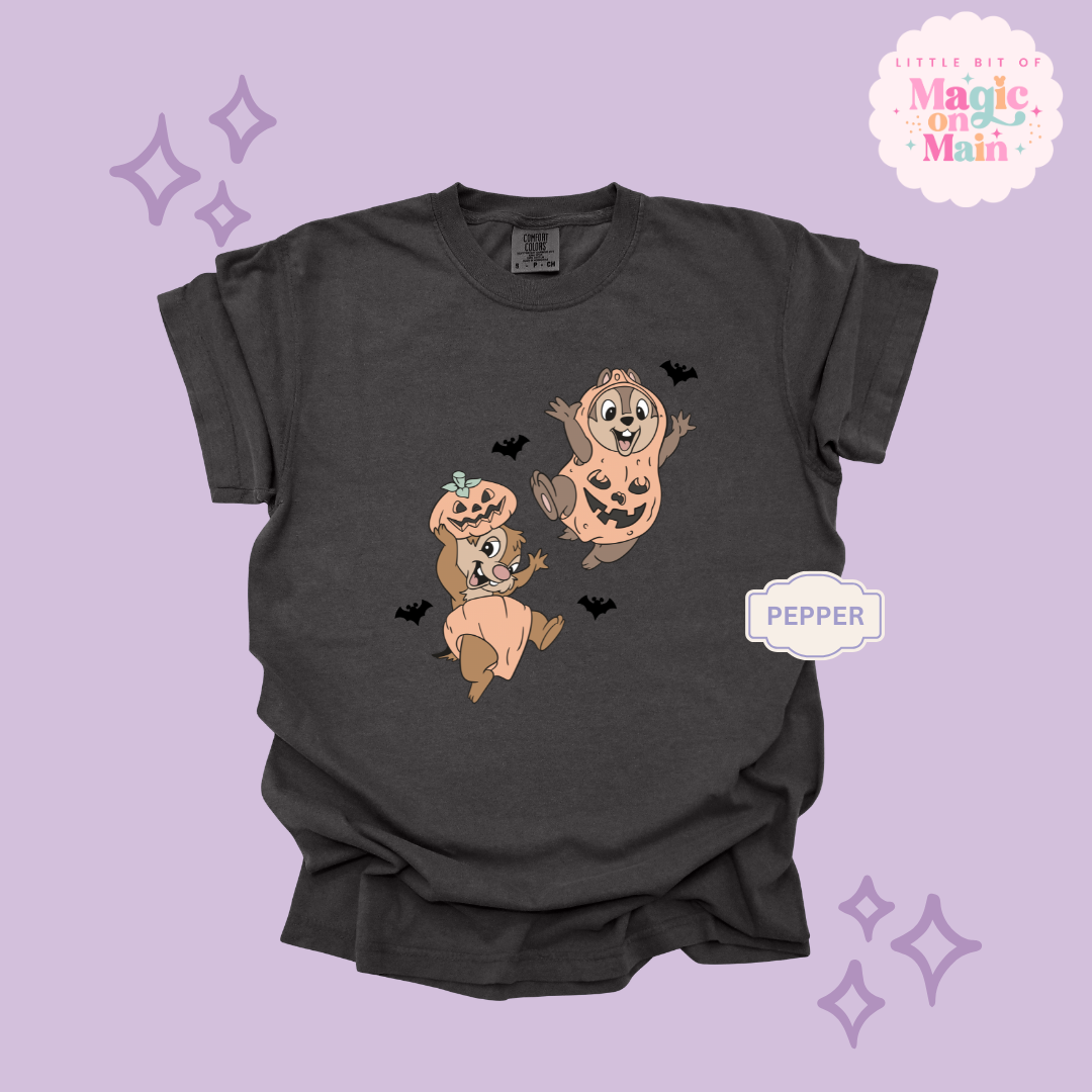 PRINTED HALLOWEEN CHIPMUNKS - ADULT T-SHIRT