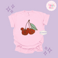 EMBROIDERED MICKEY PUMPKIN CHERRY - ADULT T-SHIRT