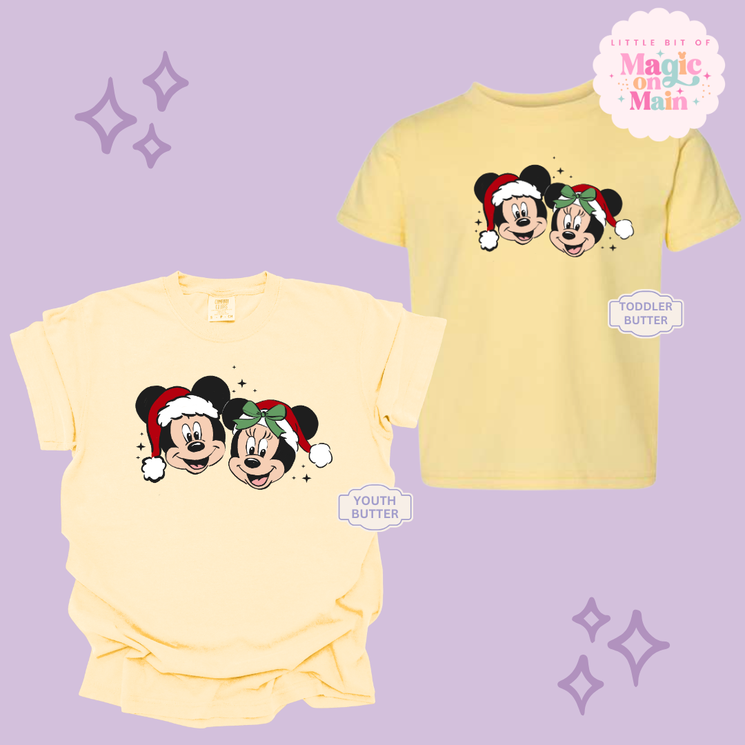 PRINTED MICKEY & MINNIE CHRISTMAS - YOUTH/TODDLER
