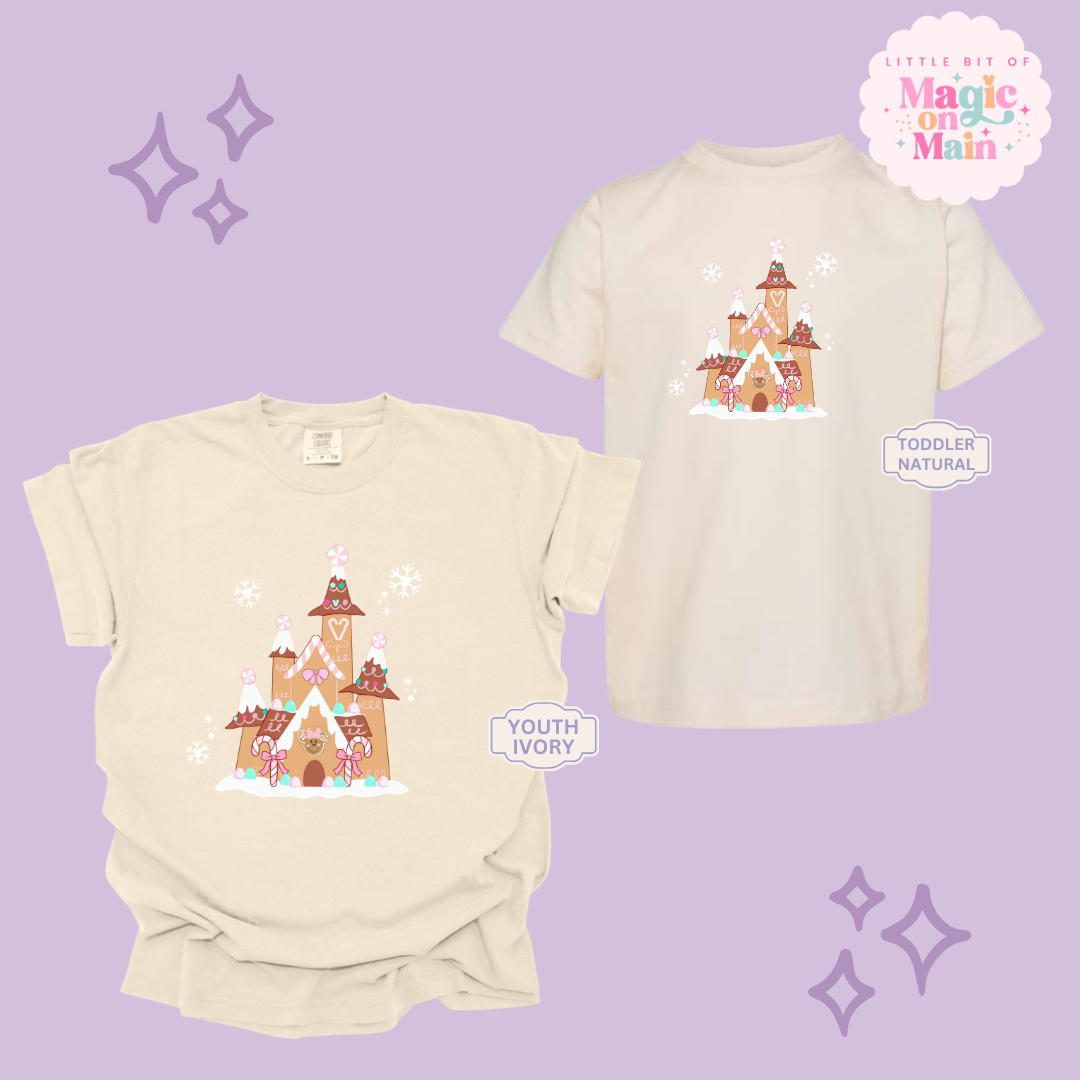 PRINTED GINGERBREAD CASTLE - EXCLUSIVE TO MoM - YOUTH/TODDLER