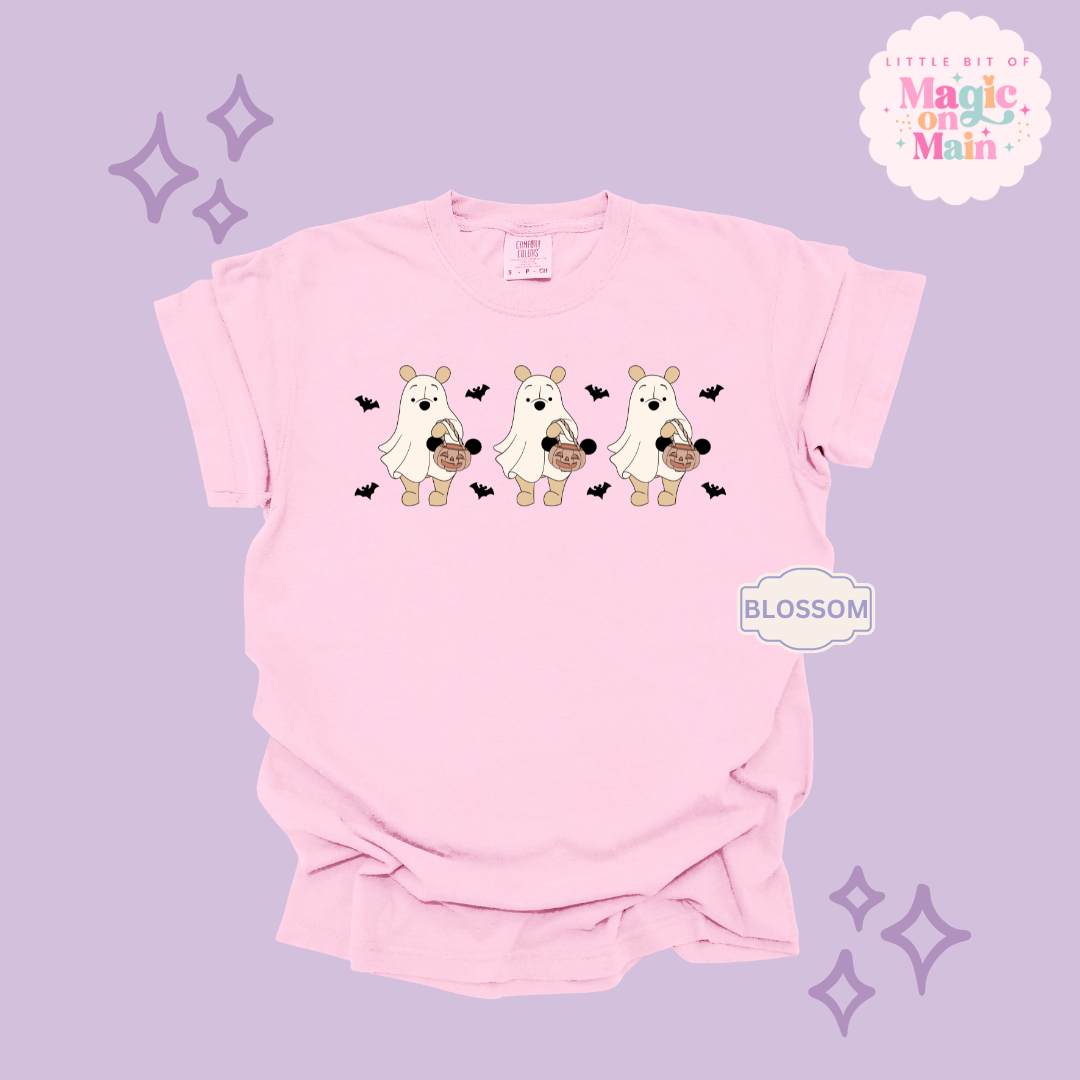 PRINTED SPOOKY POOH BEAR - ADULT T-SHIRT