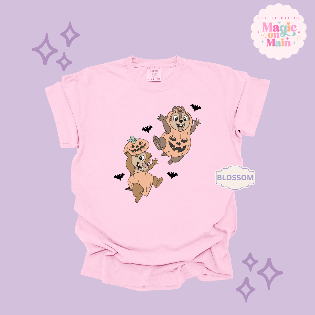 PRINTED HALLOWEEN CHIPMUNKS - ADULT T-SHIRT