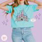 PRINTED DLAND CASTLE - WOMENS BOXY T-SHIRT